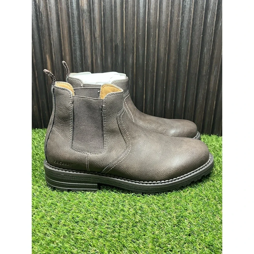 Size 12 M - Dockers Truman Plain Toe Chelsea Dark Brown Boots Stain Defender